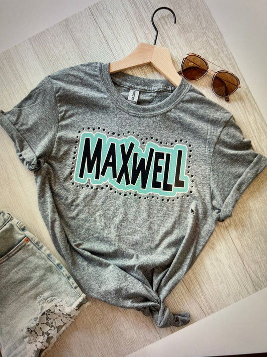 Maxwell Teal and Black Dots  (Comfort Color)