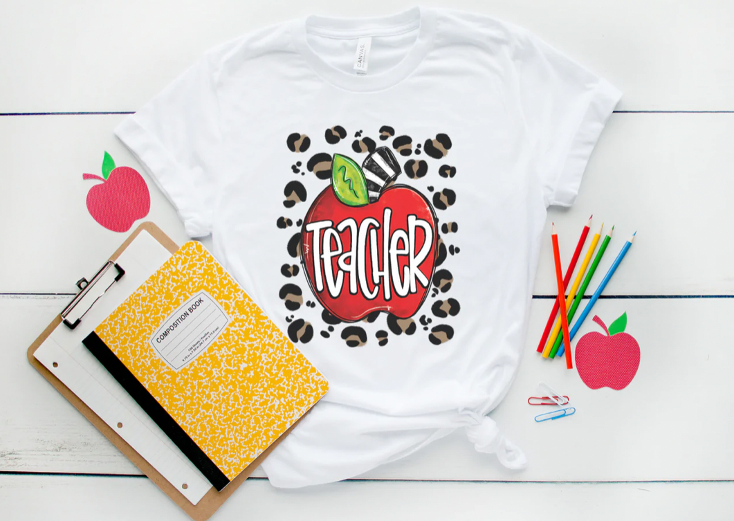 Teacher With Apple and Leopard