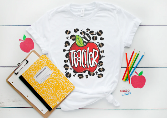 Teacher With Apple and Leopard