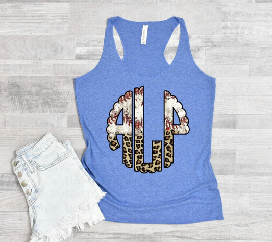 Baseball and Leopard Monogram