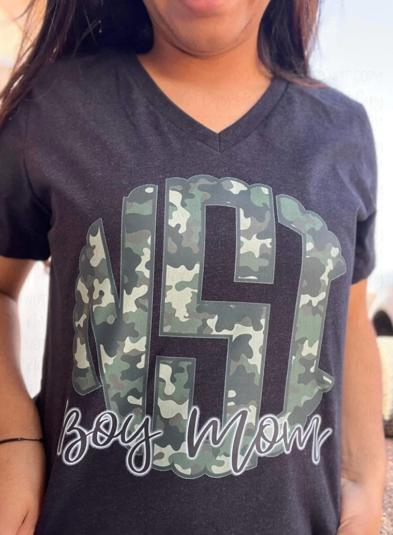 Camo Boy Mama Monogram